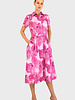 COTTON DRESS WITH BELT AND WAIST: BLOCK PAISLEY: PINK