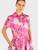 COTTON DRESS WITH BELT AND WAIST: BLOCK PAISLEY: PINK
