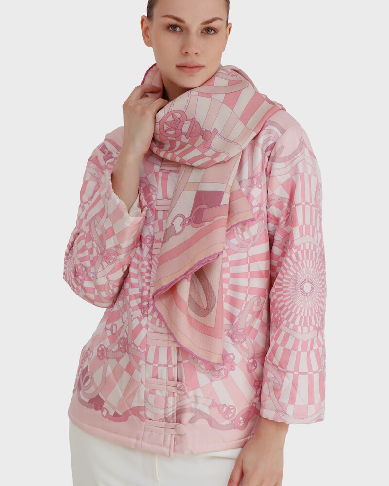 CASHMERE PRINTED SCARF: FIRENZE: PINK