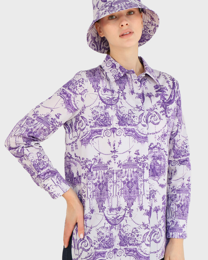 100% COTTON PRINTED SHIRT: TOILE: LILLA