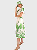 COTTON DRESS WITH BELT AND WAIST: ORTENSIA: GREEN