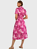 COTTON DRESS WITH BELT AND WAIST: BLOCK PAISLEY: PINK