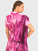 COTTON DRESS WITH BELT AND WAIST: BLOCK PAISLEY: PINK