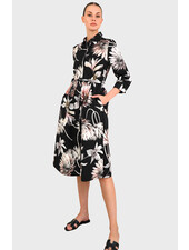 COTTON DRESS PRINTED: DAHLIA: BLACK