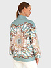SILK PRINTED QUILTED JACKET WITH KNOT BUTTONS: FIRENZE: GREEN