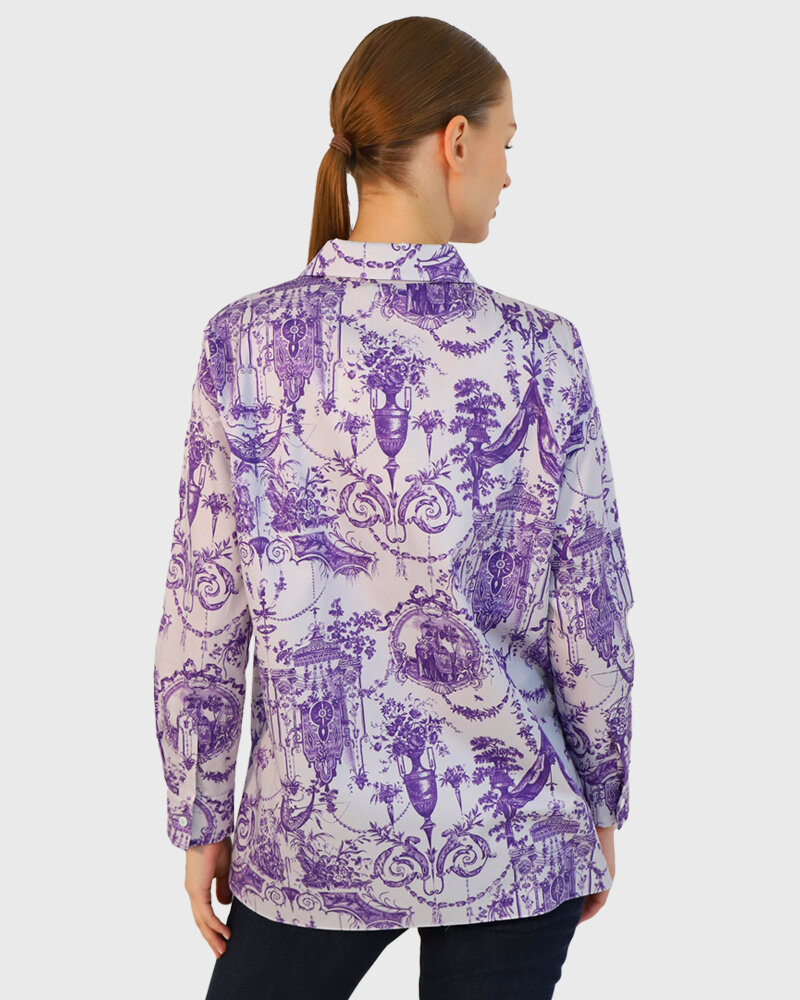 100% COTTON PRINTED SHIRT: TOILE: LILLA