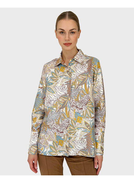 COLLARED SILK PRINTED SHIRT: AMAZONIA: PINK