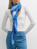 CASHMERE PRINTED SCARF: STIRRUPS: OCEAN BLUE