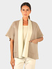 CASHMERE DOUBLE FACE  SHORT SLEEVE  REVERSIBLE JACKET: IVORY-TAUPE