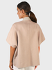 CASHMERE DOUBLE FACE  SHORT SLEEVE  REVERSIBLE JACKET: IVORY-TAUPE