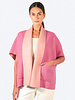 CASHMERE DOUBLE FACE  SHORT SLEEVE  REVERSIBLE JACKET: PINK