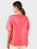 CASHMERE DOUBLE FACE  SHORT SLEEVE  REVERSIBLE JACKET: PINK