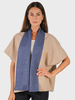 CASHMERE DOUBLE FACE  SHORT SLEEVE  REVERSIBLE JACKET: NAVY: BEIGE