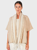 CASHMERE DOUBLE FACE  FRINGE REVERSIBLE CAPE: IVORY-TAUPE