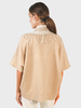 CASHMERE DOUBLE FACE  FRINGE REVERSIBLE CAPE: IVORY-TAUPE