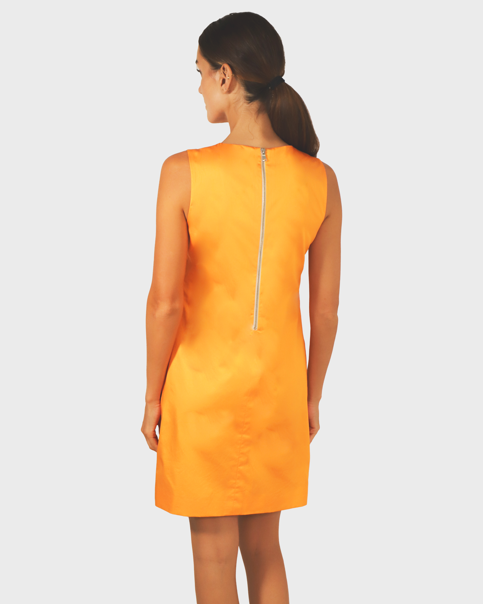 SHIFT SHORT DRESS PLAIN COTTON ORANGE RANI ARABELLA