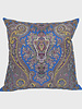 SILK PRINTED PILLOW ON BOTH SIDE: 16" X 16": PAISLEY: BLUE