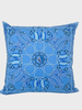 SILK PRINTED PILLOW ON BOTH SIDE: 16" X 16": STIRRUPS: OCEAN BLUE
