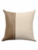 ASTOR PILLOW LINEN-LEATHER-BRAIDED TRIM : 21"X 21": TAUPE-GRAY