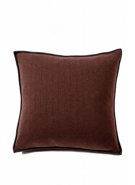 HORSE LINEN-LEATHER PILLOW: 18 X 18: BEIGE - RANI ARABELLA