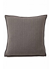 HENRY HERRINGBONE PILLOW: 100% COTTON: 21" X 21": ANTHRACITE-BEIGE
