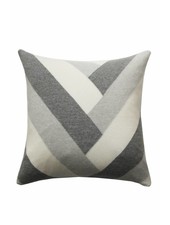 V PILLOW: 24" X 24": PEARL-IVORY-GRAY