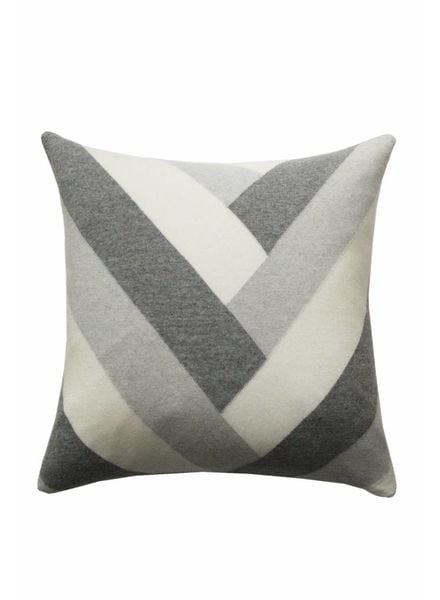 V PILLOW: 24" X 24": PEARL-IVORY-GRAY