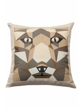 LUPO LINEN-LEATHER PILLOW: 22" X 22": BEIGE