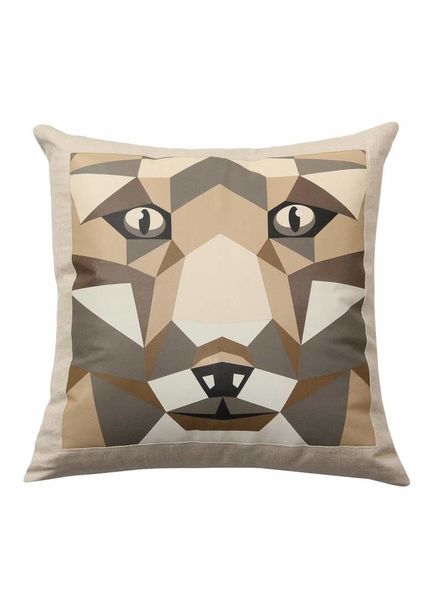 LUPO LINEN-LEATHER PILLOW: 22" X 22": BEIGE