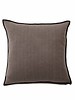 HENRY HERRINGBONE PILLOW: 100% COTTON: 21" X 21": CHOCOLATE-IVORY