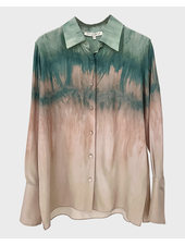 COLLARED SILK PRINTED SHIRT: TIE AND DYE: PINK