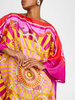 PRINTED SILK KAFTAN: FIRENZE: HIBISCUS