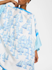 PRINTED SILK KAFTAN: BOAT: BLUE