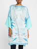 PRINTED SILK KAFTAN: MIAMI: AQUA