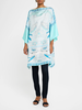 PRINTED SILK KAFTAN: MIAMI: AQUA