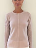LS KNITTED CREW WITH CENTER PIPING: PINK