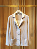 COTTON 3 BUTTONS CARDIGAN: TAUPE-IVORY