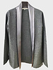 CASHMERE CARDIGAN WITH SILK COLLAR: ANTHRACITE