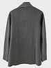 CASHMERE CARDIGAN WITH SILK COLLAR: ANTHRACITE