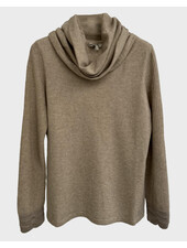 CASHMERE CREWNECK SWEATER WITH RUFFLES AND TRIM DETAILS : SAND