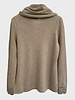 CASHMERE CREWNECK SWEATER WITH RUFFLES AND TRIM DETAILS : SAND