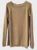 CASHMERE TUNIC WITH SILK PANELS: TOBACCO