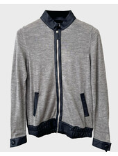 CROP JACKET: GRAY FRONT NAVY BACK