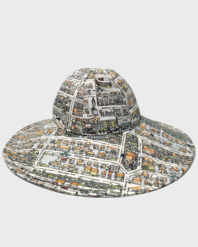 PRINTED BIG HAT: PALM BEACH: MULTICOLOR