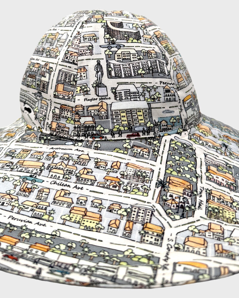 PRINTED BIG HAT: PALM BEACH: MULTICOLOR