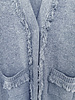 LONG CARDIGAN W/ FRINGES: FOG BLUE