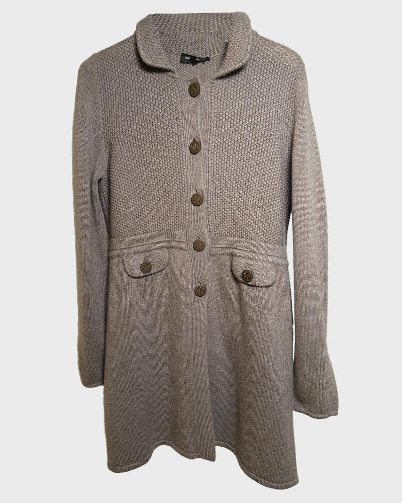CASHMERE KNITTED SWEATER WITH BUTTON DETAILS: CLAY
