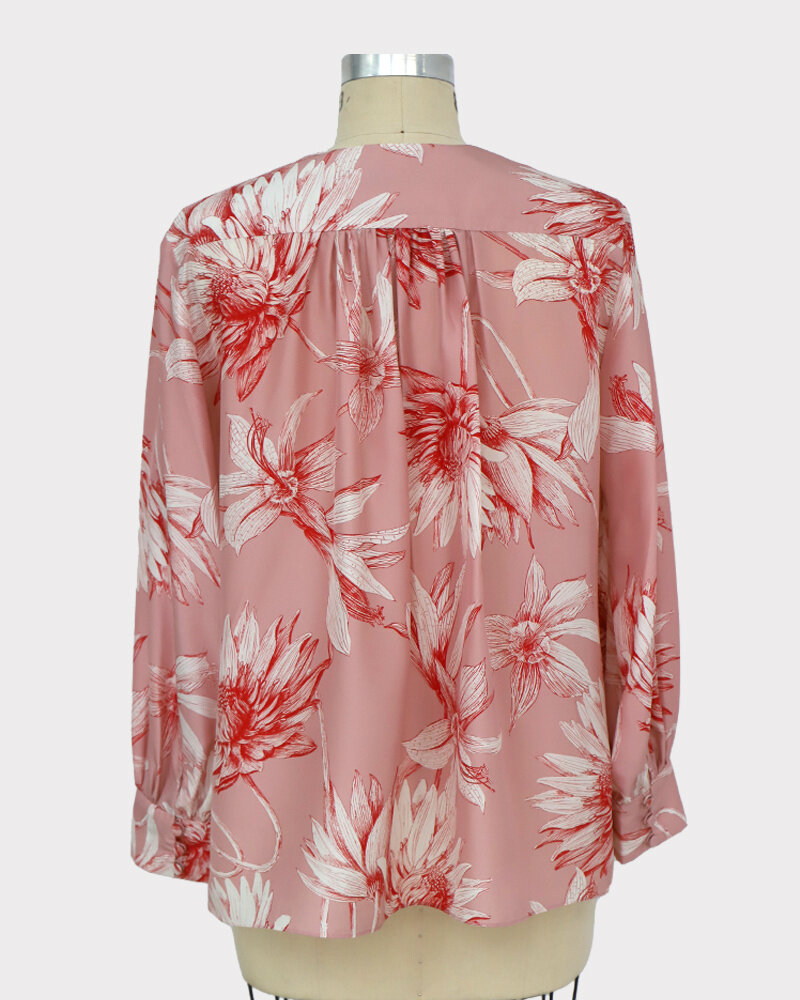 SILK PRINTED SHIRT: DAHLIA: PINK