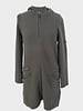 KNITTED COAT WITH HOOD: ZINC