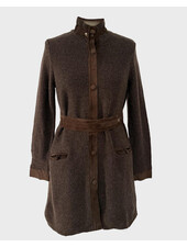 RICE POINT COAT WITH SUEDE: CHOCOLATE MELANGE
